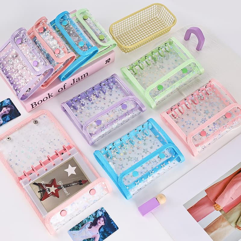 Transparent Star Loose-Leaf Card Album Student Star-Chasing Photo Album Storage Book Ins Style Cute Girl Heart Polaroid Album