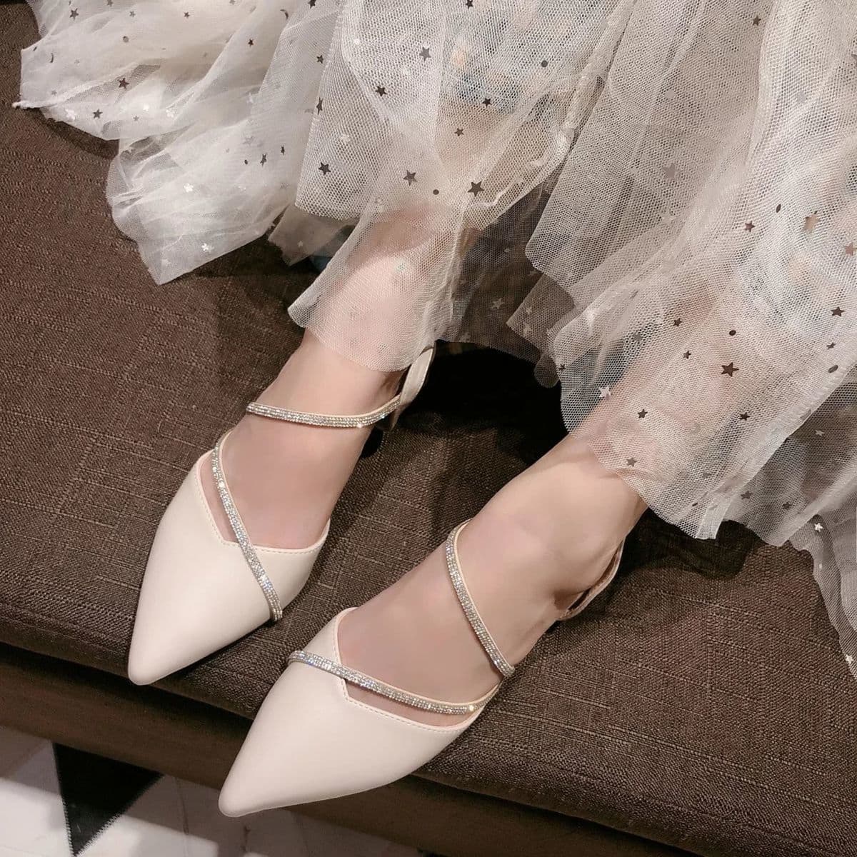 Fashion women's shoes sandals with skirts summer 2025 new thick heel medium heel bag toe fairy style versatile high heels for women