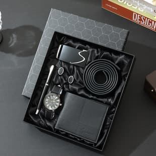 Cross-border Valentine's Day Thanksgiving Men's Gift Business Gift Set Belt and Wallet for Boyfriend Christmas Souvenir