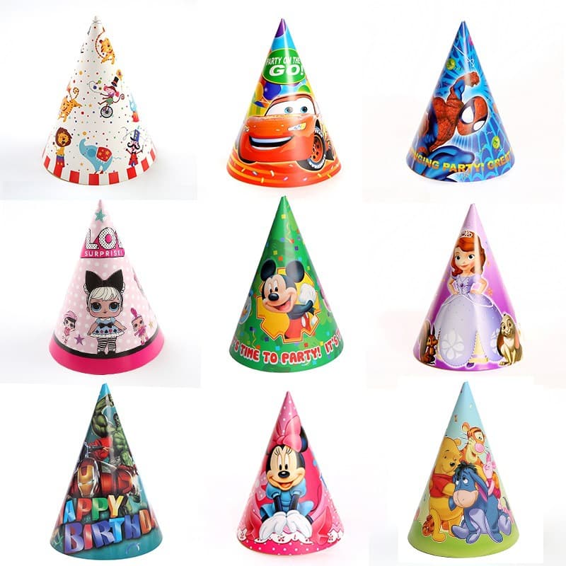 Children's Birthday Party Hat Paper Birthday Hat One Year Old Party Supplies Pointed Horn Hat Party Decoration Triangle Hat