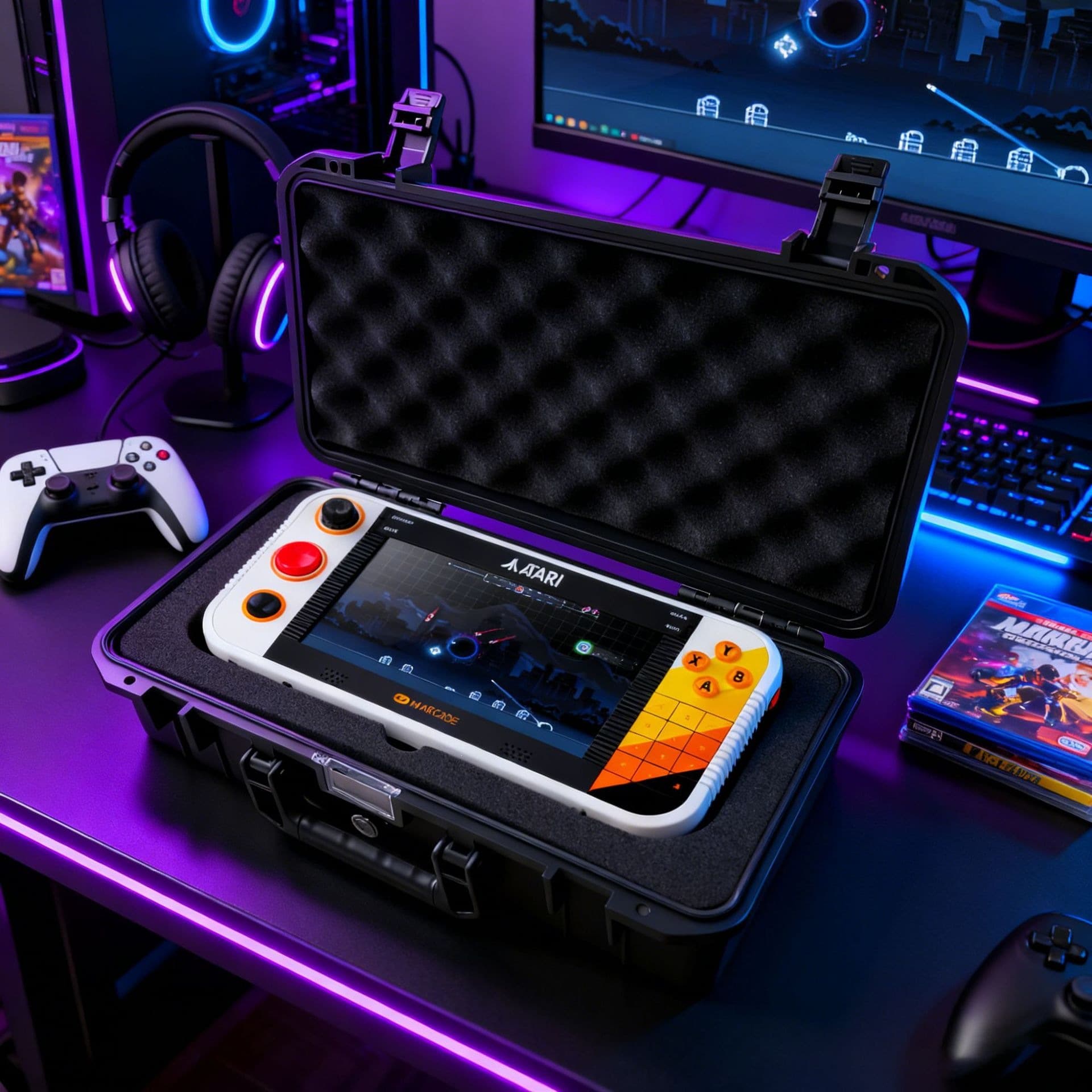 Carrying Case for Atari Gamestation Go Handheld, Portable Handbag Protective Box Storage Bag