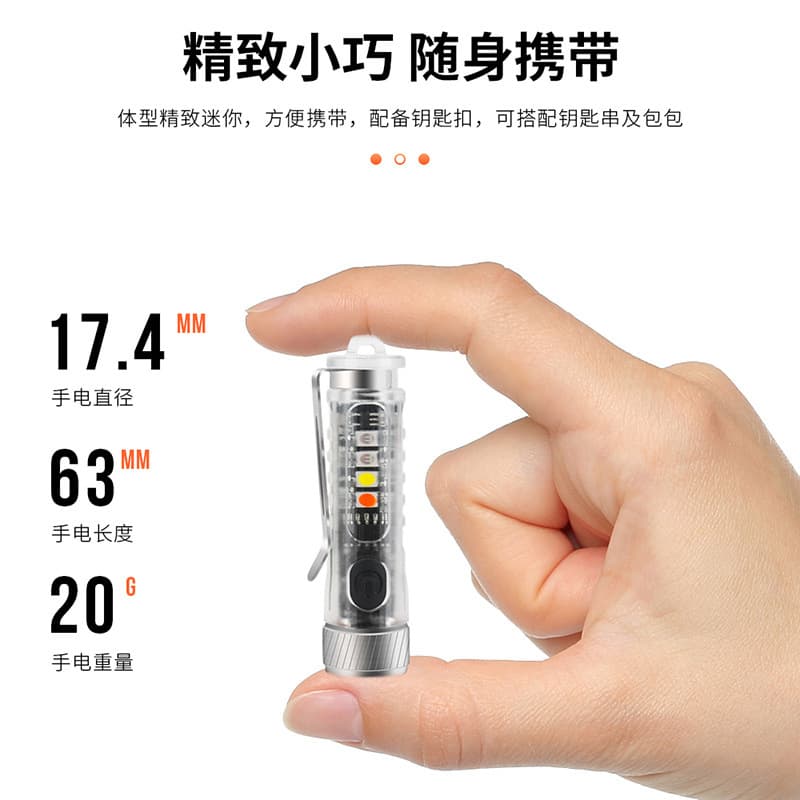 New Mini USB Rechargeable Keychain Flashlight Fast Charging EDC Multifunctional Pen Clip Fun Flashlight