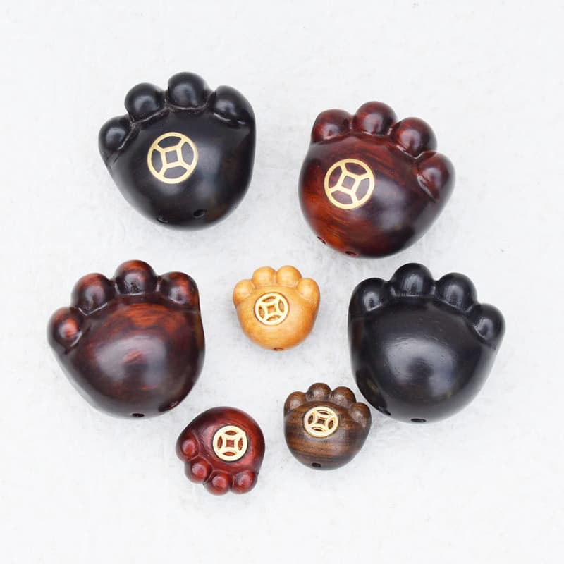 Cat Paw Coin, DIY Car Hanger, Bag Charm, Keychain, Creative Bracelet, Phone Strap Pendant Accessories, Sandalwood Beads