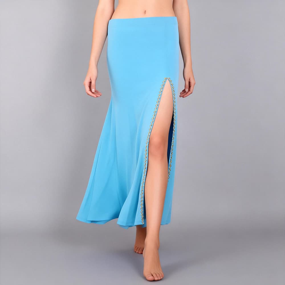 Belly Dance One-Step Skirt Sexy Single Slit Pencil Skirt Indian Dance Practice Wear Indian Dance Bottom for Beginners