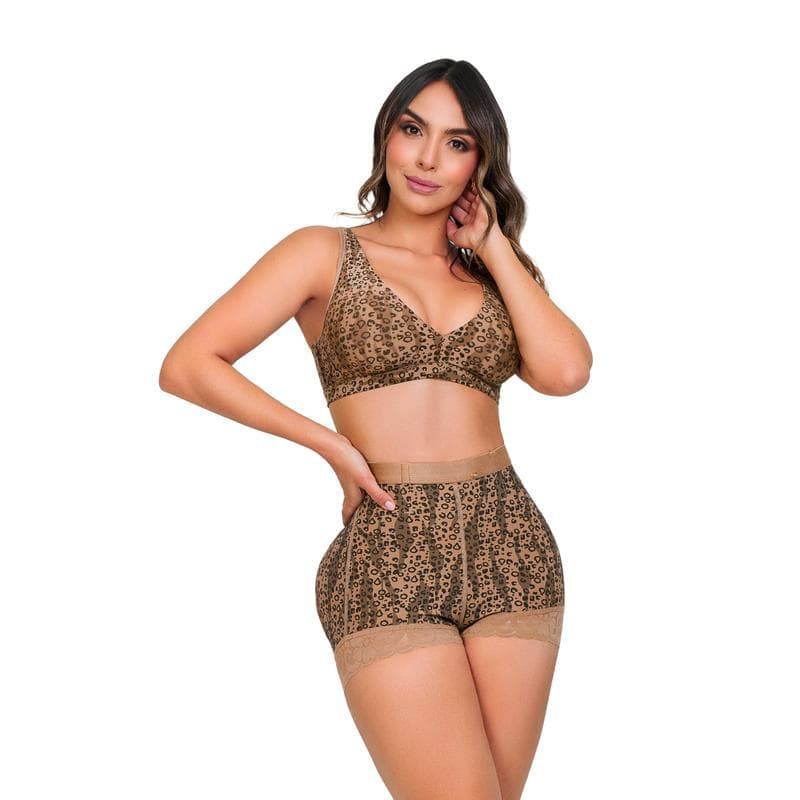 V 96419 Leopard Print Jelly Large Size Bra