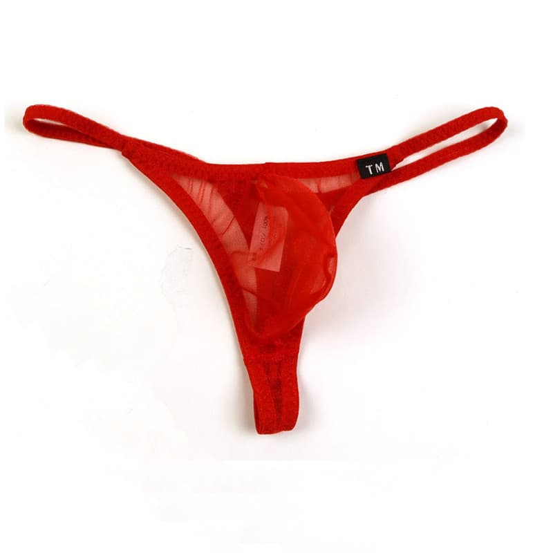New Semi-Transparent Men's Thong Low-Rise Breathable Mesh Sexy T-Back Underwear Manufacturer