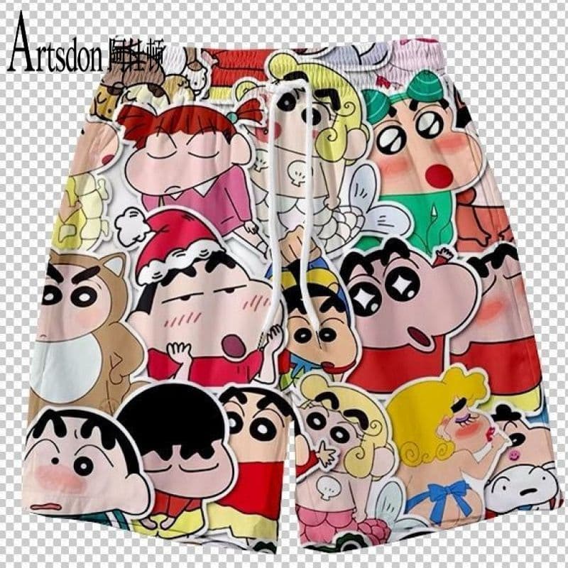 Men's and Women's Summer Ice Silk Sports Beach Shorts Loose Couple's Five-Point Casual Pants Plus Size