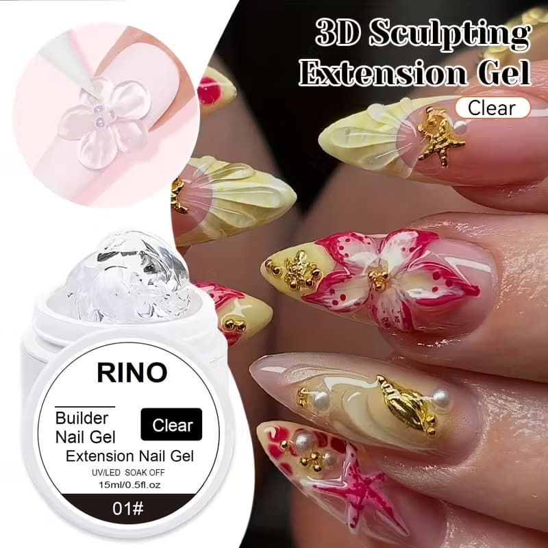 Transparent White 3D Non-Sticky PVC Solid Extension Gel Nail Sculpting Gel UV Nail Polish Gel