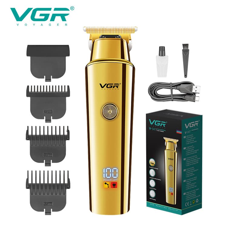VGR947 Hair Clipper Electric Hair Trimmer Wholesale Household Electric Hair Trimmer LCD Digital Display Engraving Hair Clipper