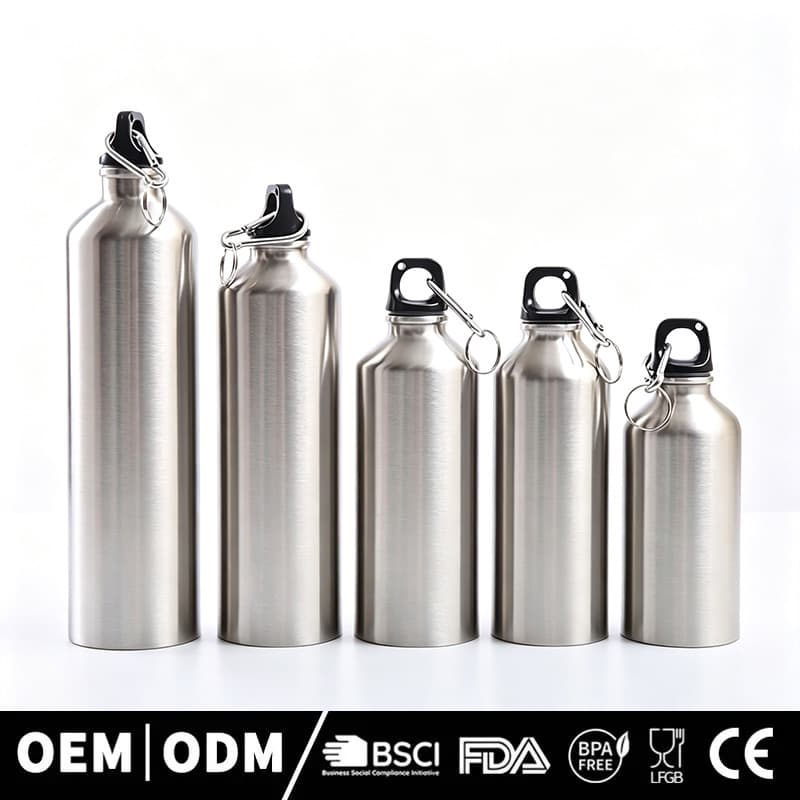Single-layer stainless steel small-mouth sports water cup, outdoor cycling and mountaineering, large-capacity portable cold water bottle with handle