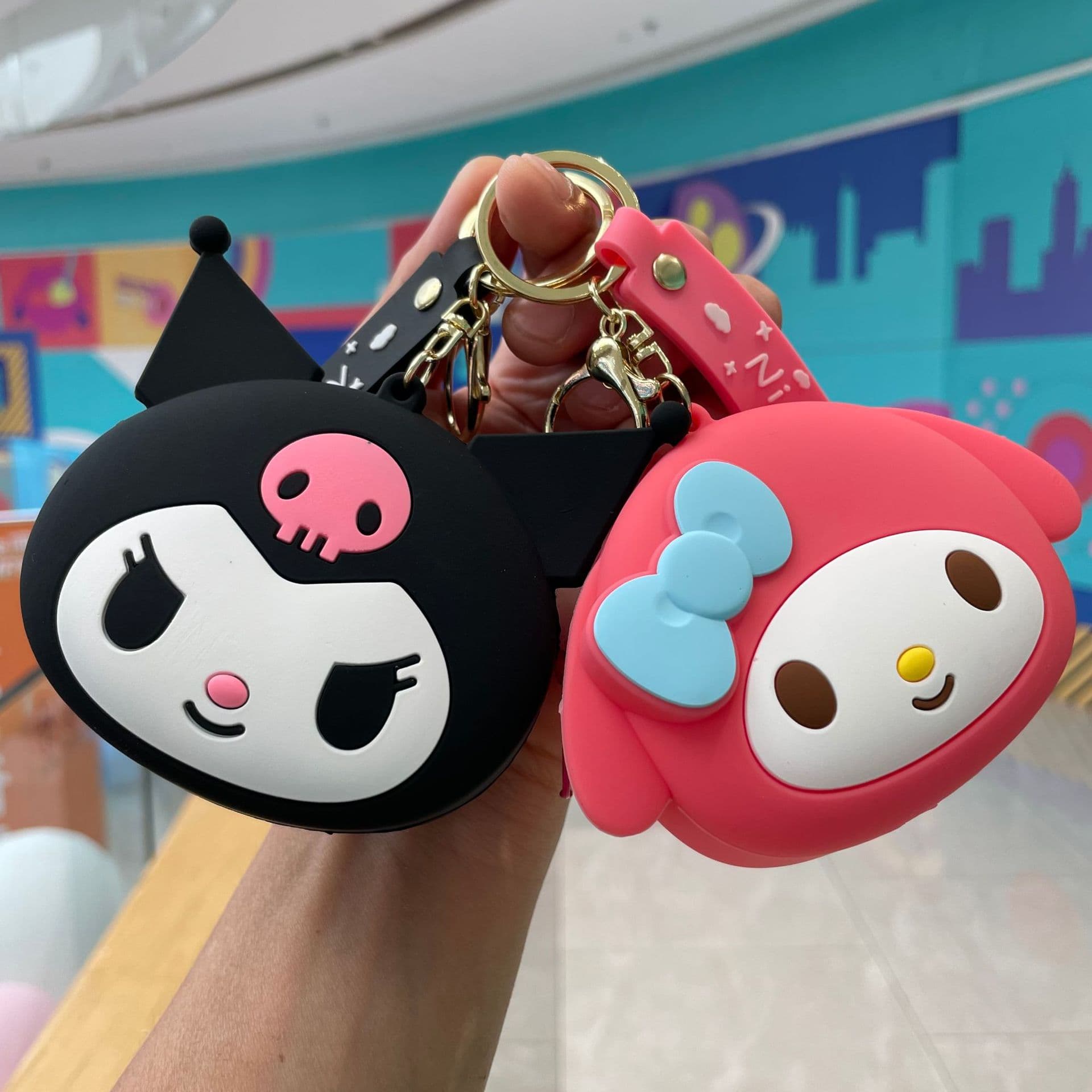 Sanrio Silicone Coin Purse Cute Kuromi Small Wallet Keychain Cinnamoroll Bag Charm Small Gift