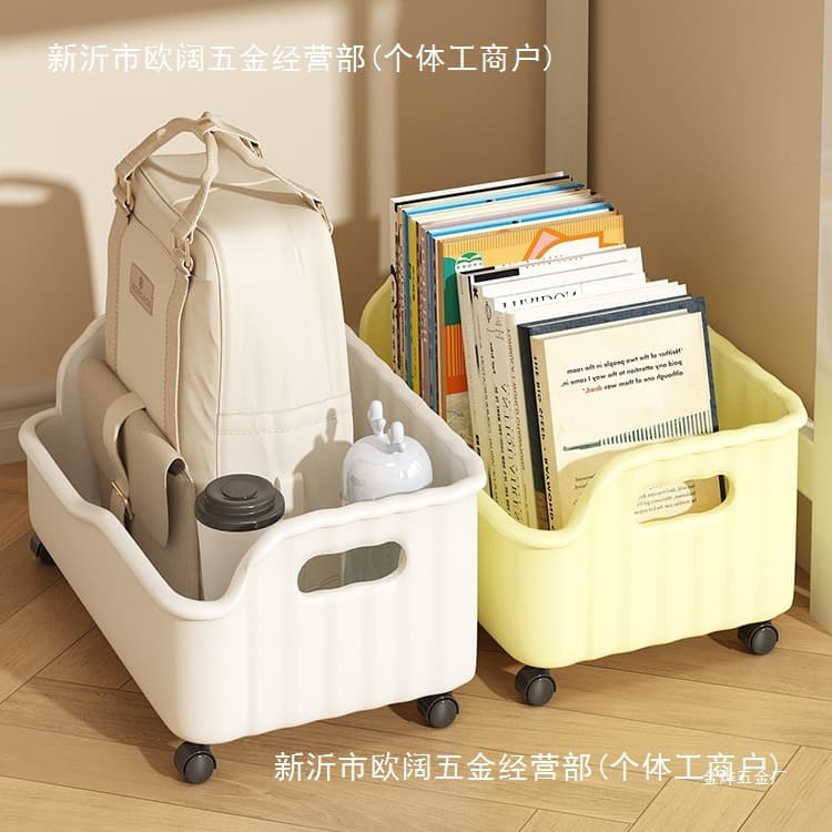 Book Bag Storage Shelf Student Desk Mobile Workstation Caster Small Trolley Office Desktop Book Cart Jin Ye