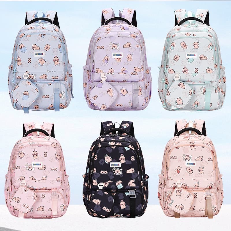 Fashionable and simple student schoolbag cross-border popular solid color junior high school student schoolbag hot sale lightweight backpack for women in the beginning of school season