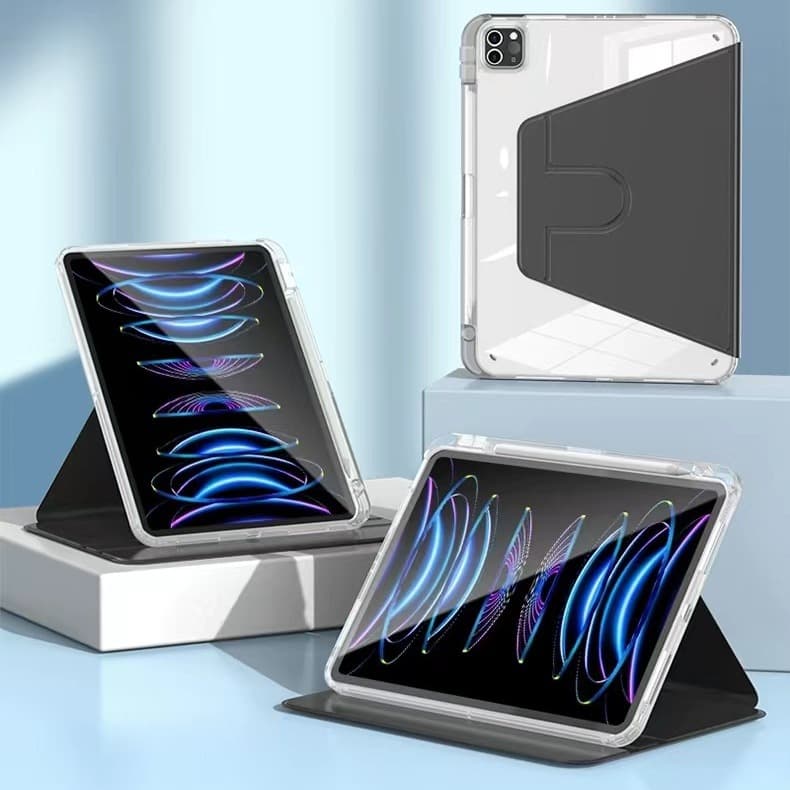 2024 New iPad Air 6 Protective Case, Transparent Case Pro 11 with Pen Slot, Apple Tablet Mini 6 Rotating