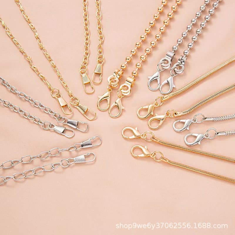 Bag chain shoulder strap metal bag chain luggage hardware backpack chain crossbody bag strap chain geometric pattern wide crossbody
