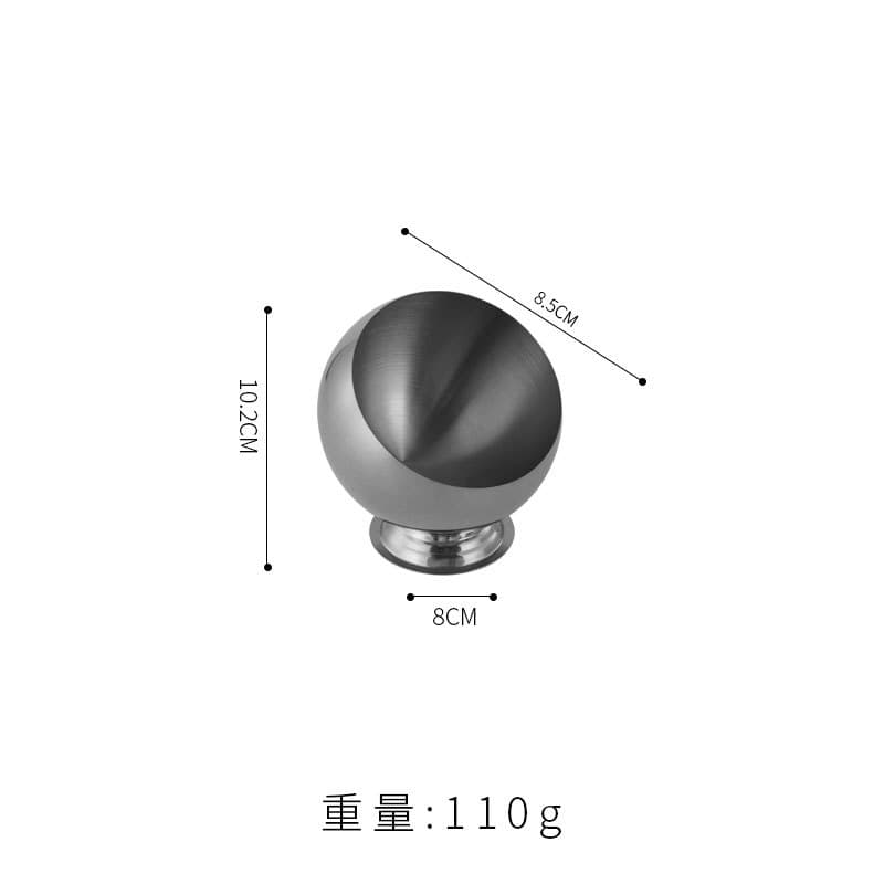 Commercial Hot Pot Restaurant Sauce Bowl Stainless Steel Slanted Seasoning Jar with Lid, Spherical Self-Serve Utensil for Malatang