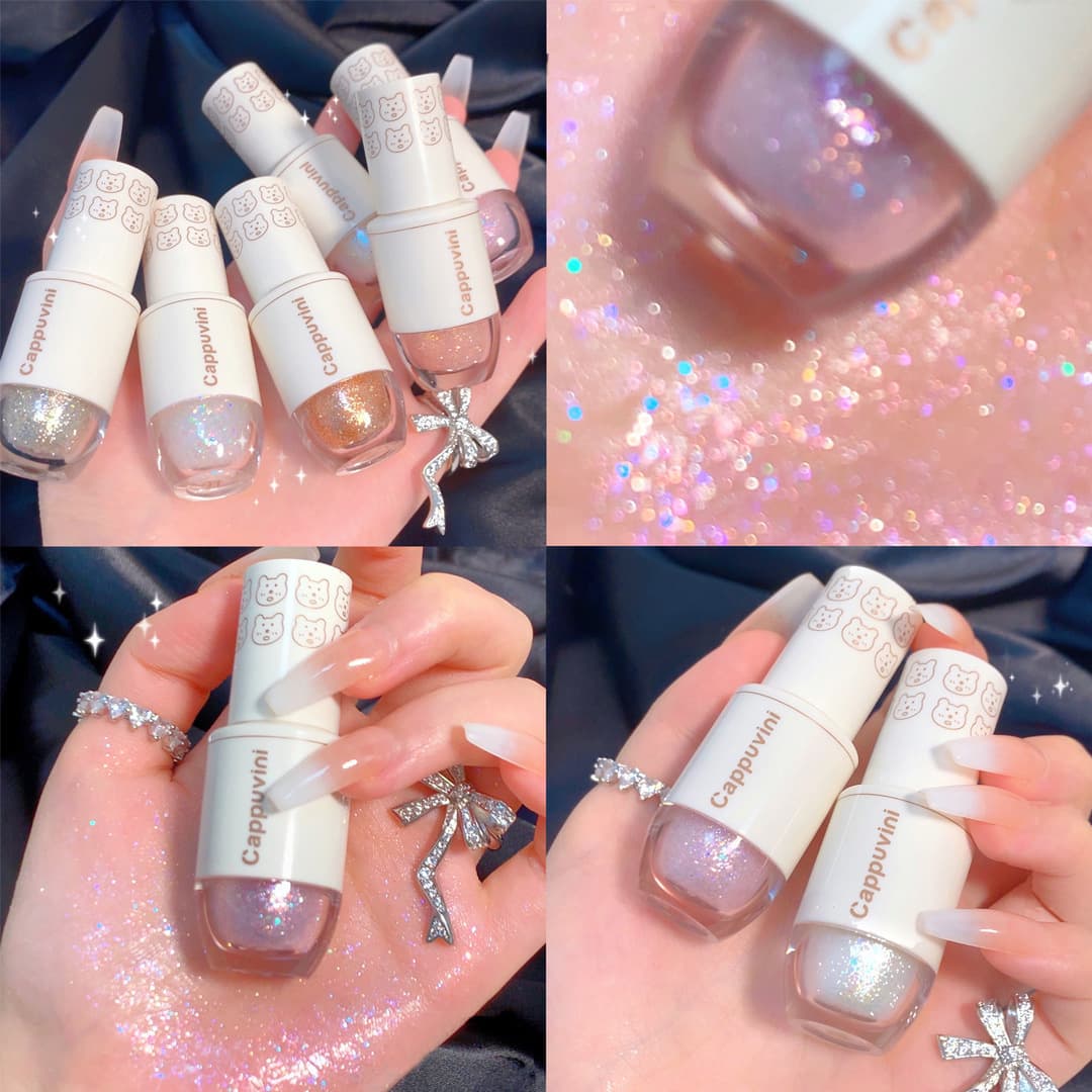 Cappuvini Bear Bowling Liquid Eyeshadow Highlighter Glitter Pearl Shimmer Inner Corner Mermaid Pearl Tear CP53