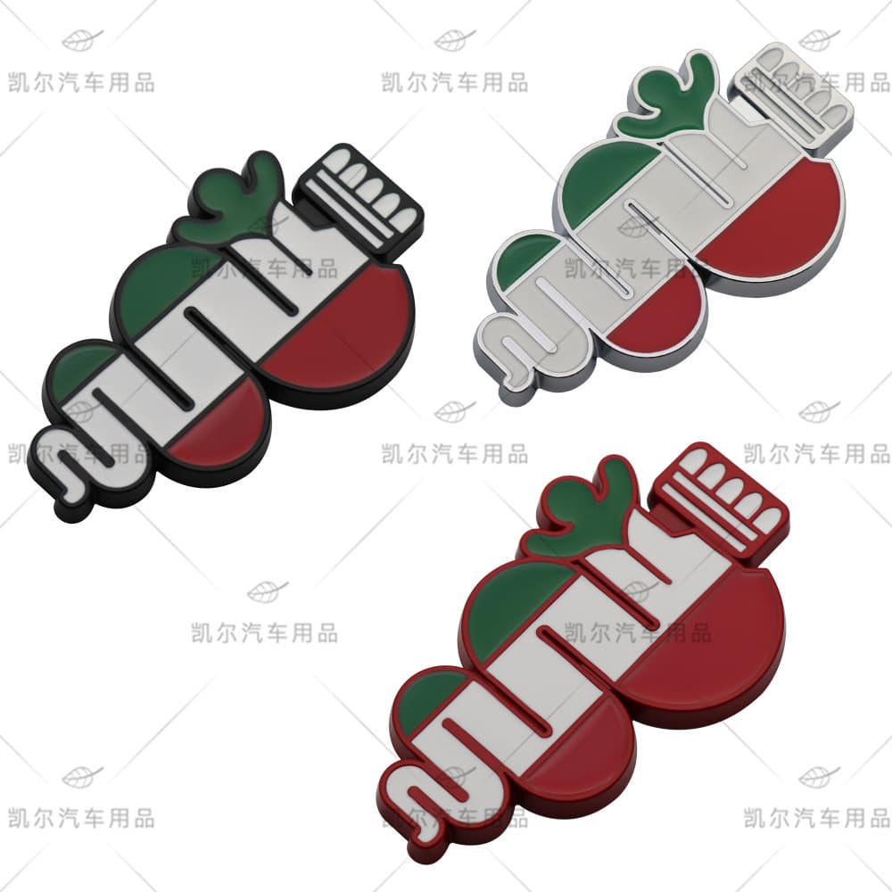 For Alfa Romeo Giulia Fender Side Badge Three-Color Snake Body Decal Modified Emblem