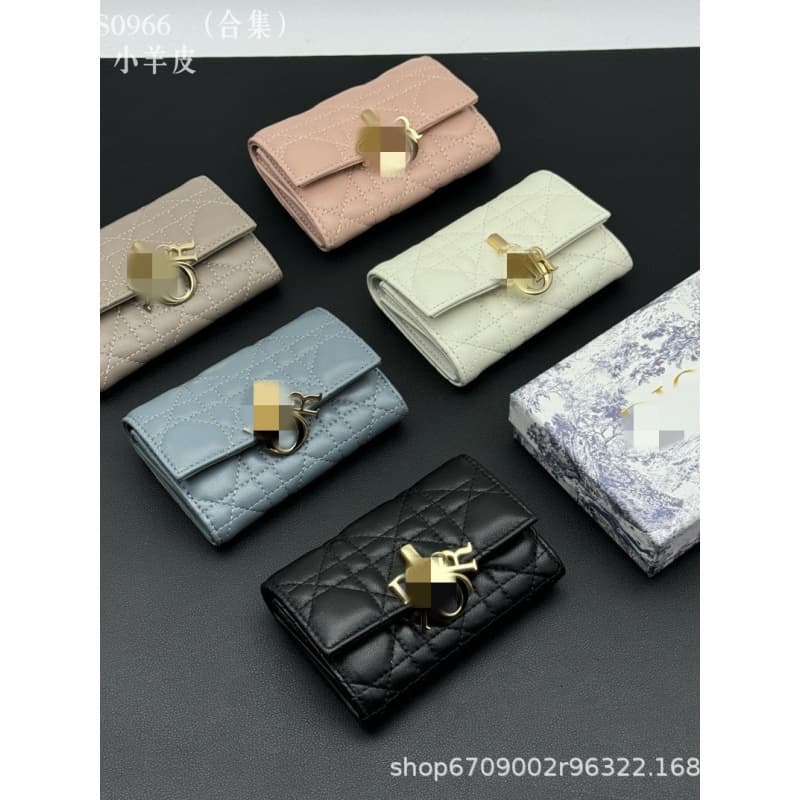 New Hot Selling Genuine Leather Alphabet Wallet Fashion Versatile Coin Purse Diamond Quilted Multi-function Simple Card Holder Portable