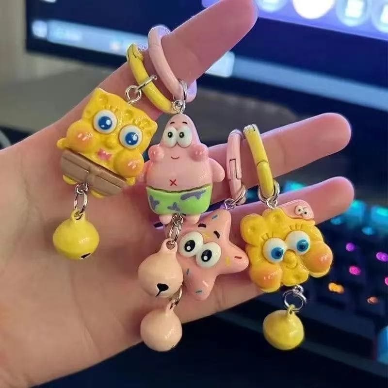 SpongeBob New Baby Patrick Keychain Backpack Cute Gift for Friends Cartoon Accessories Pendant for Girls Couples