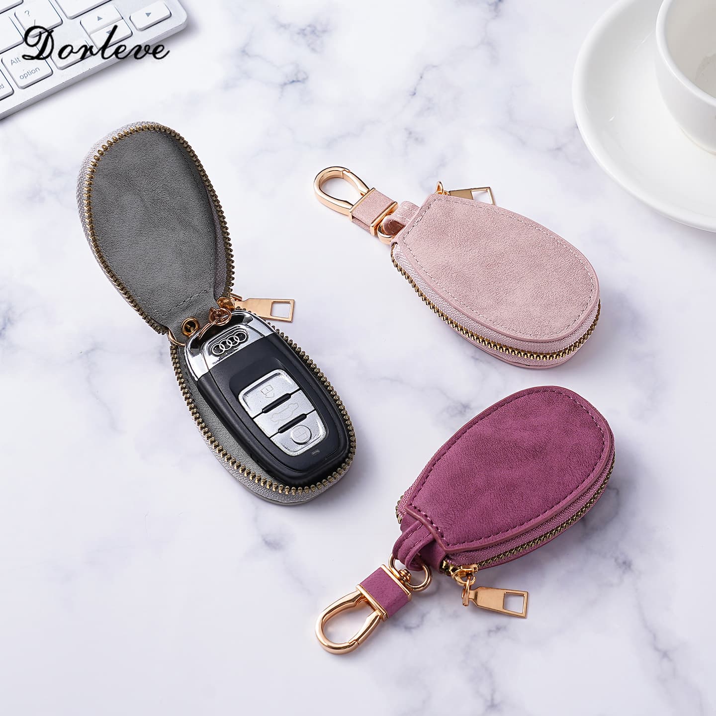 Key Bag for Men and Women, Fashionable Retro Universal Key Bag, Simple European and American Style Multifunctional Storage Bag
