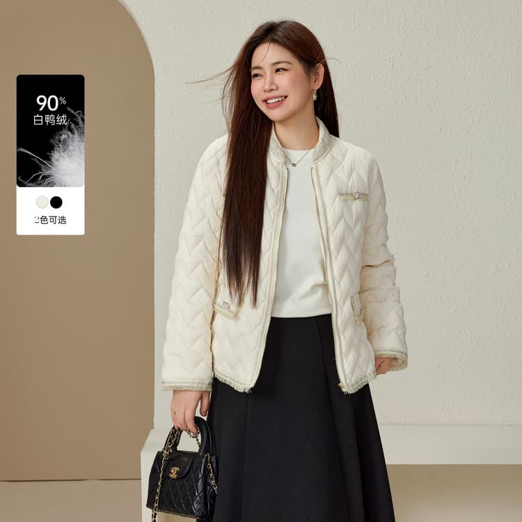 【White Moonlight Waffle Texture Puffer】Xianlixiu Plus Size Women's Warm Coat, New Winter Style for Curvy MM