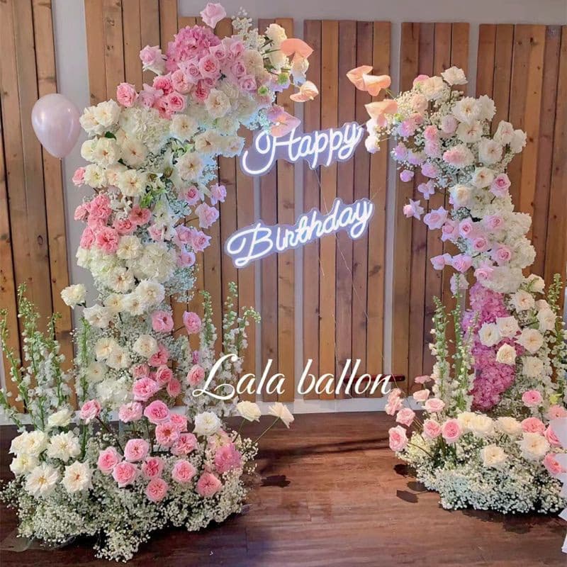 New wedding props ox horn gate iron floral arch shelf curved outdoor terrace wedding elephant