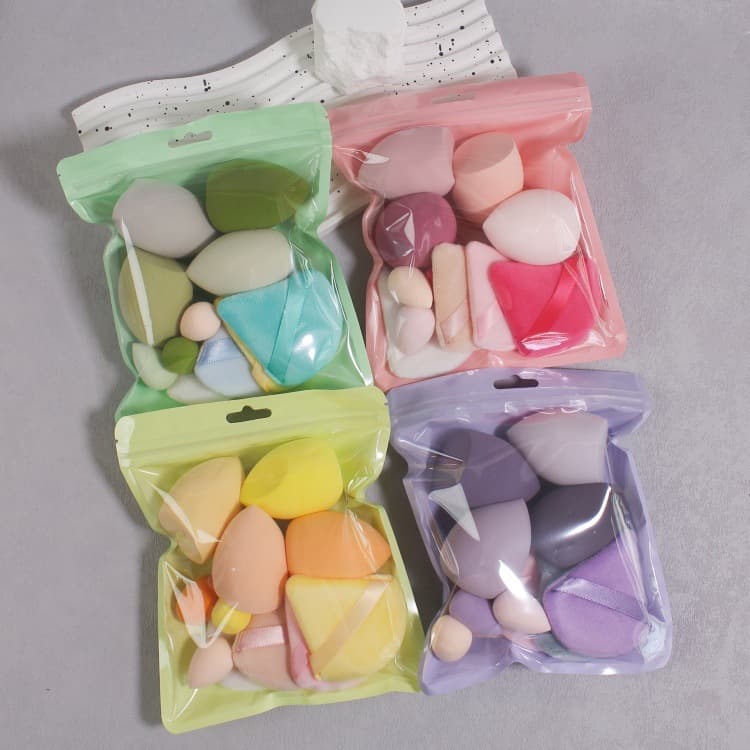 Cross-border Macaron Bag Dopamine Beauty Blender Velvet Powder Puff Super Value Combo Set Non-Absorbing Mini Makeup Sponge