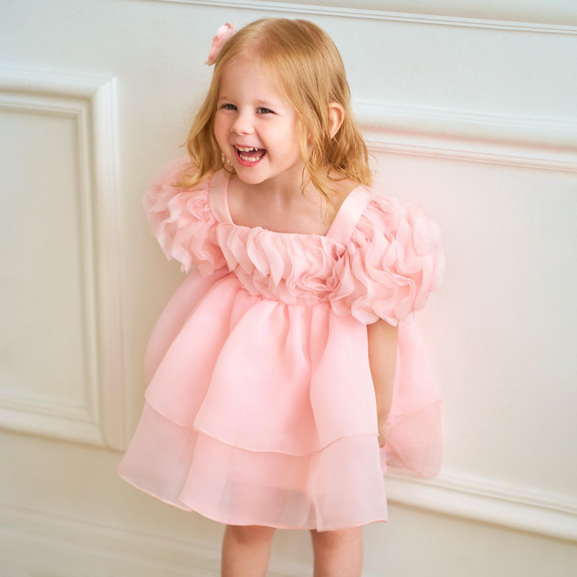New Cross-Border Women's Children's Dress Cotton-Blend Wool Princess Gown High-End Wholesale for Weddings and Important Occasion