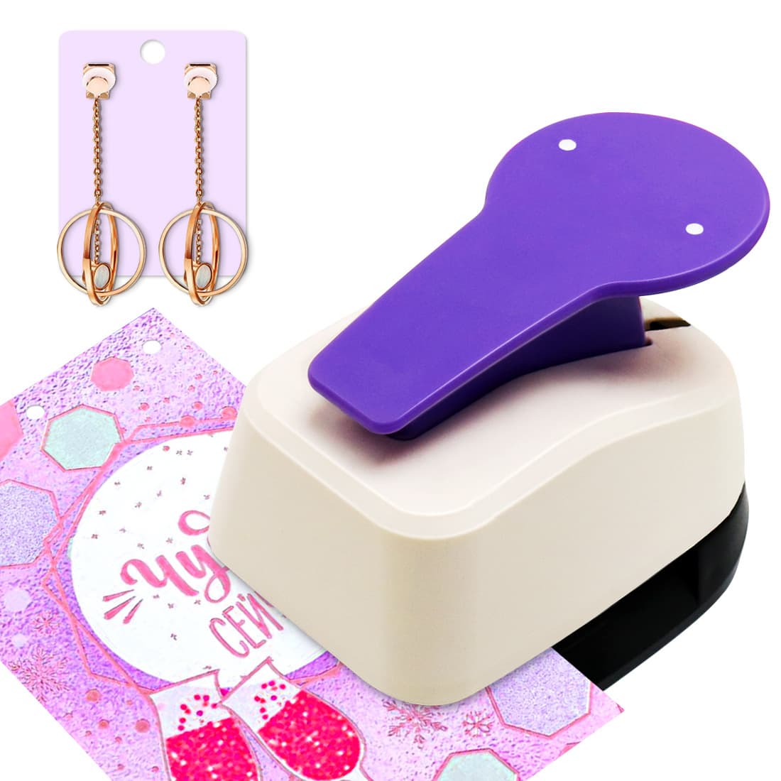 Manual Flower Pattern Pressing Machine Earring Necklace Bracelet Pendant Card Holder Jewelry Making Tool Hand Operated Punch