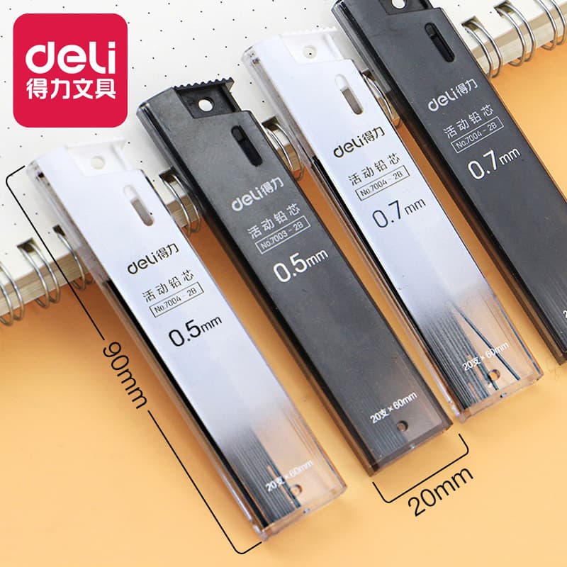 Deli 7003 Mechanical Pencil Lead 2B Refill Lead 7004 Pencil Lead Automatic Lead 0.5mm 0.7mm Lead