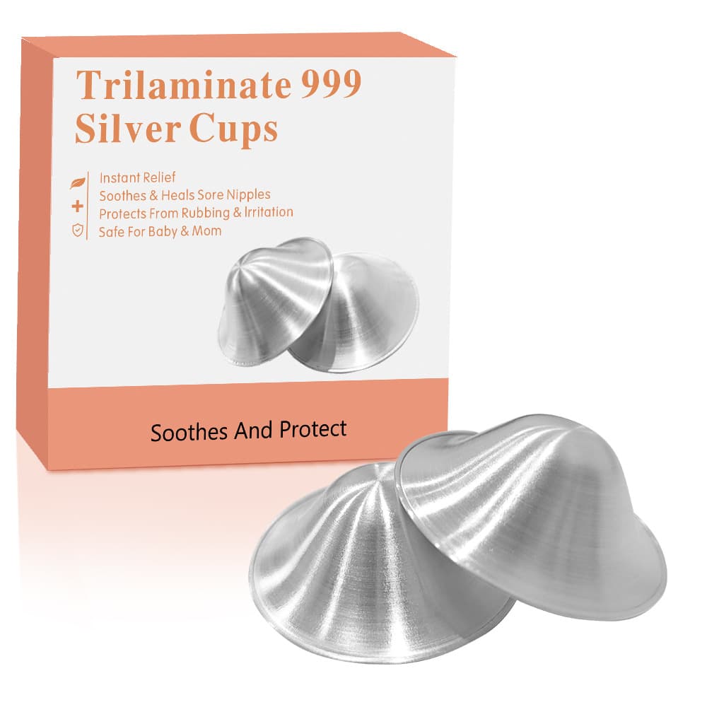 Amazon Best-Selling Three-Layer Silver Nursing Cup Nipple Shield Silver-Plated Breast Shield Nursing Cup Factory Direct