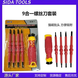 Insulated Screwdriver Set Flathead Phillips with Strong Magnetic Screwdriver Bits for Electrician Repair Replacement