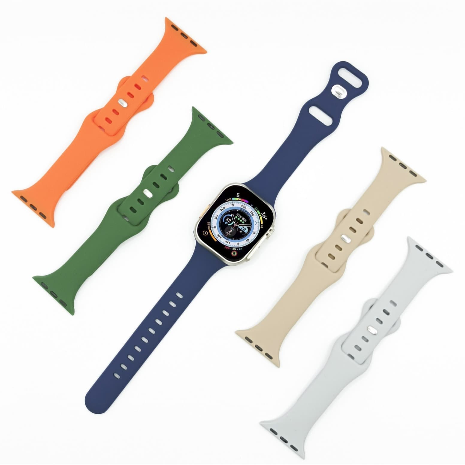 Compatible with Apple Watch 87654321 generation butterfly buckle slim waist sport silicone watch band