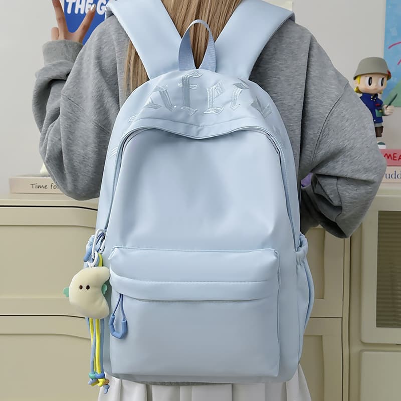 New Style School Backpack for Middle School Girls, Simple Cross-Border Fashion Double Shoulder Bag, Women's Trendy College Student Sports Backpack Wholesale