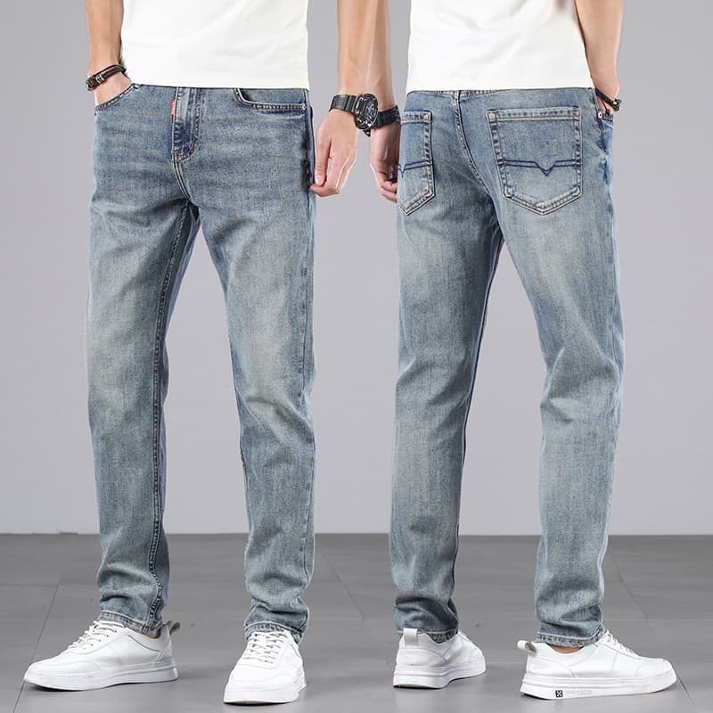 Light Luxury Straight Leg Jeans for Men Spring Autumn Loose Casual Pants 2025 New Spring Retro Trendy Brand Men's Pants