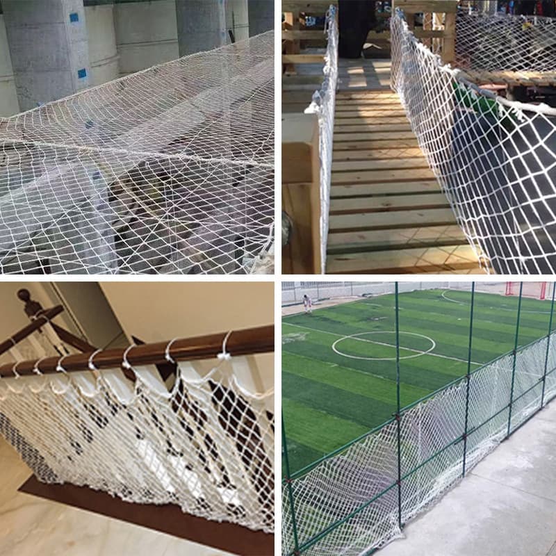 Safety nets for fall protection, construction site white flat nets, colored nets, stair protection nets, nylon nets