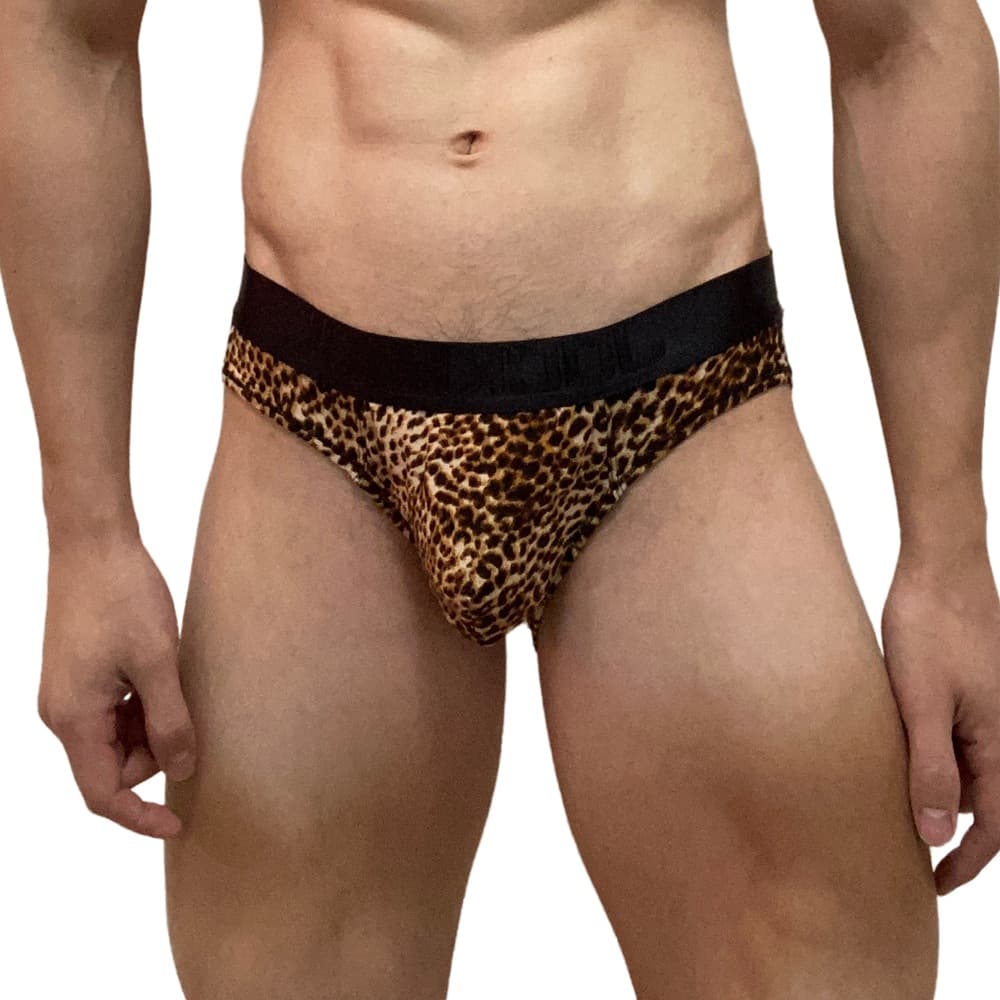 Men's Sexy Leopard Snake Print Butt Lifting Triangle Underwear JOCKMAIL Low Waist Knitted Milk Silk Breathable Antibacterial