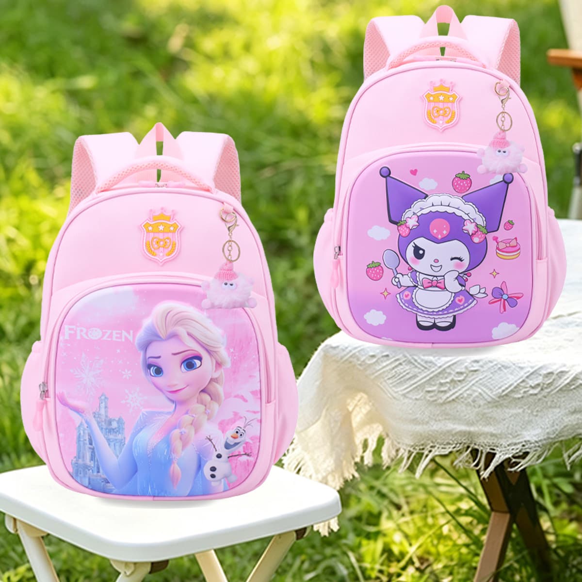 Cartoon anime alphabet kindergarten school bag girl princess cute backpack cross-border hot selling boy outing backpack