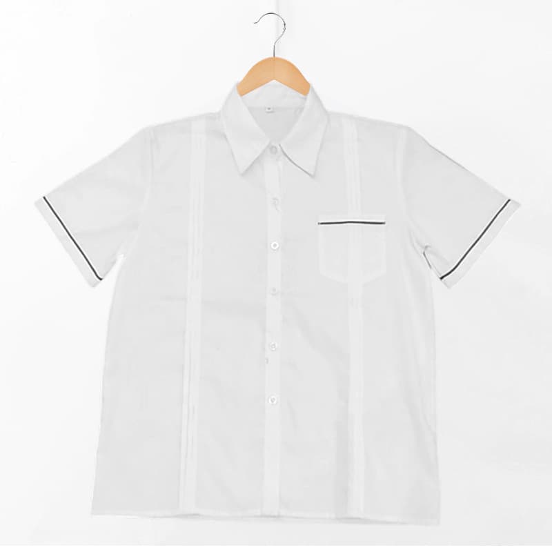New JK uniform shirt with pleated yoke and accordion pleats, available in short and long sleeves for summer, Japanese-style student shirt with various styles to choose from.