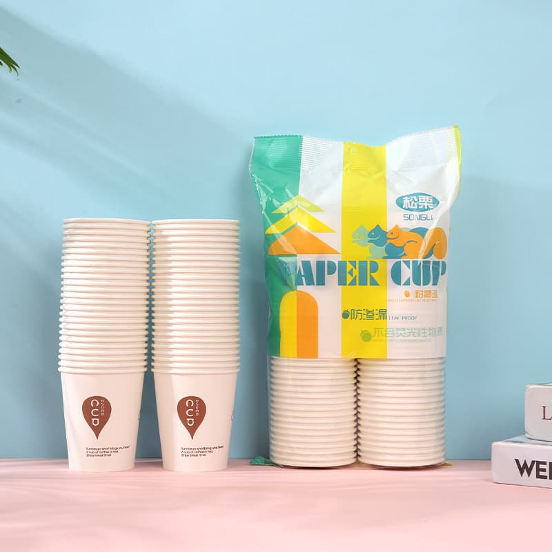 Wholesale disposable paper cups, thickened drinking cups for household use, hot drinks, cold drinks, tea cups, office and commercial disposable cups