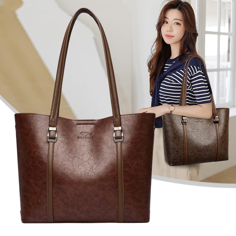 Cross-border Genuine Leather Soft Large Handbag Women's New Trendy Tote Shoulder Bag Crossbody Bag Fashion Tote Bag Wholesale