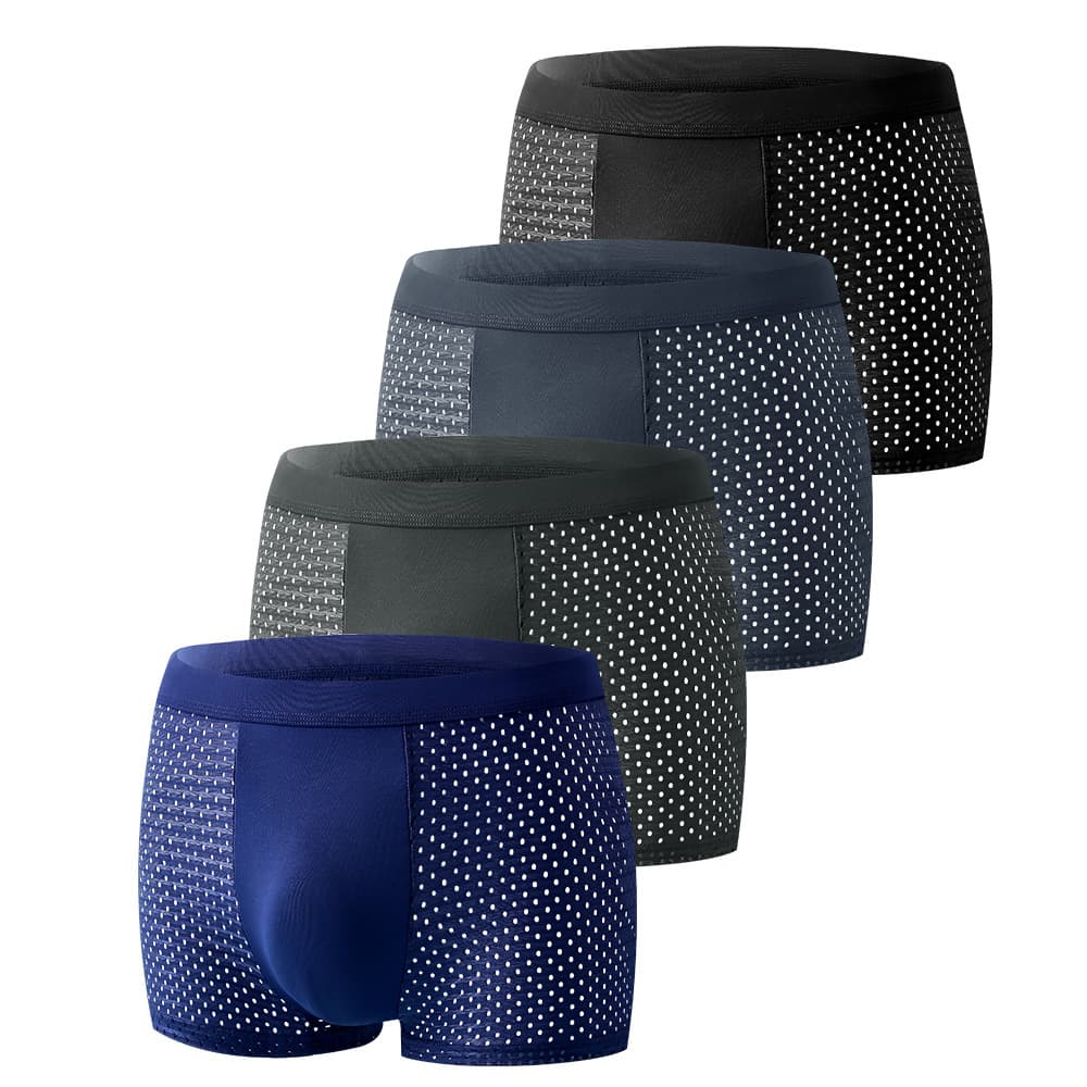 Men's Quick-Dry Mesh Boxer Briefs Summer Breathable Ice Silk Boxers for Southeast Asia