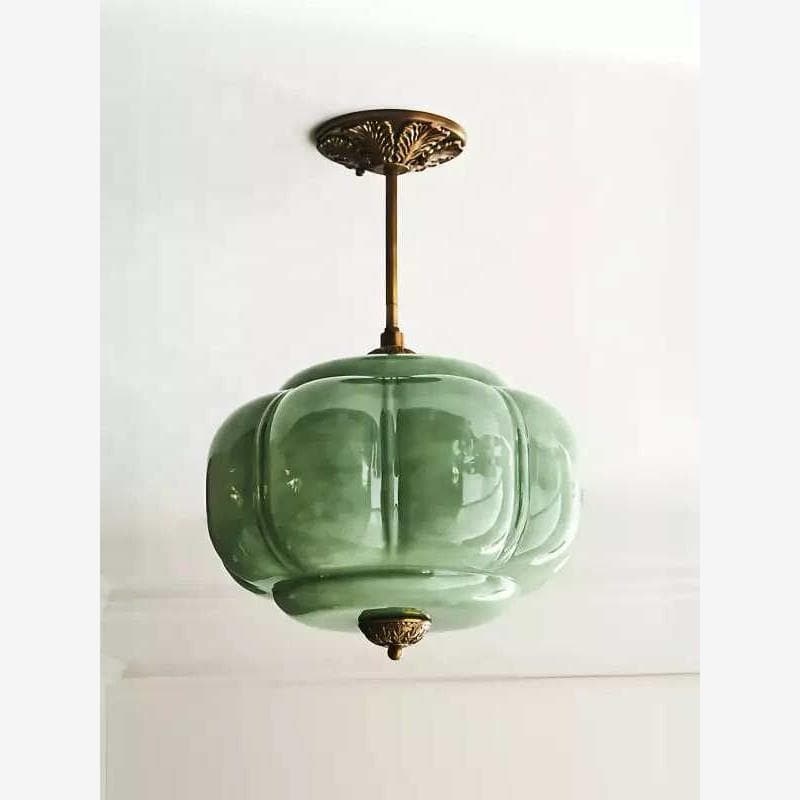 Cross-Border Song Dynasty Aesthetic Restaurant Chandelier, New Chinese Classical Pumpkin Glass Lamp, Bedroom Living Room Entrance Hallway Light