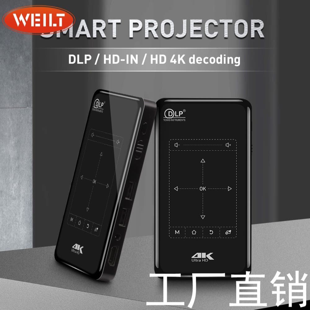 Cross-border wholesale projector 3D HD DLP Android 9.0 mini office home connect computer projector 8G