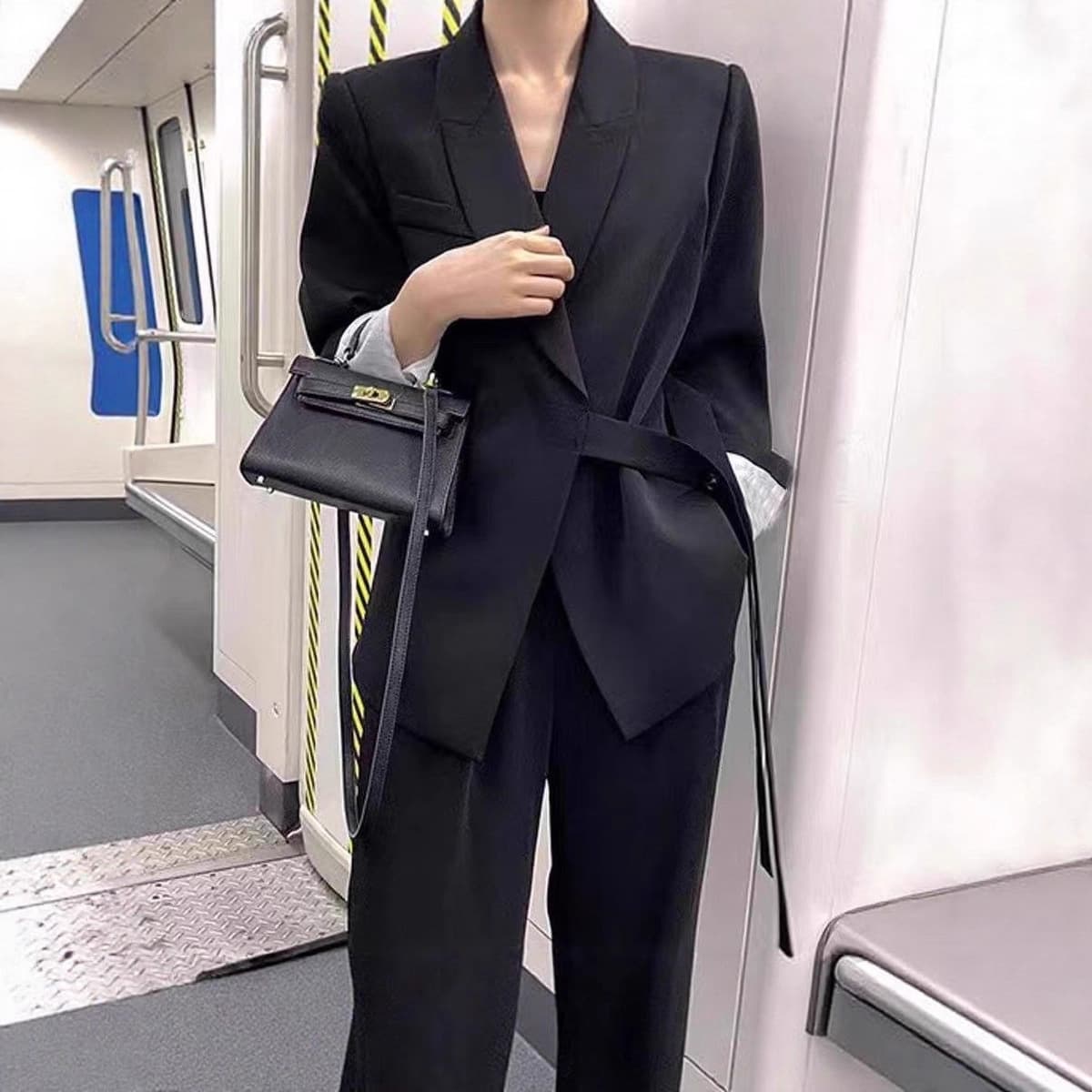 German hot-selling women's clothing spring and autumn plus size women's clothing fat mm loose age-reducing wide-leg pants two-piece casual suit for women