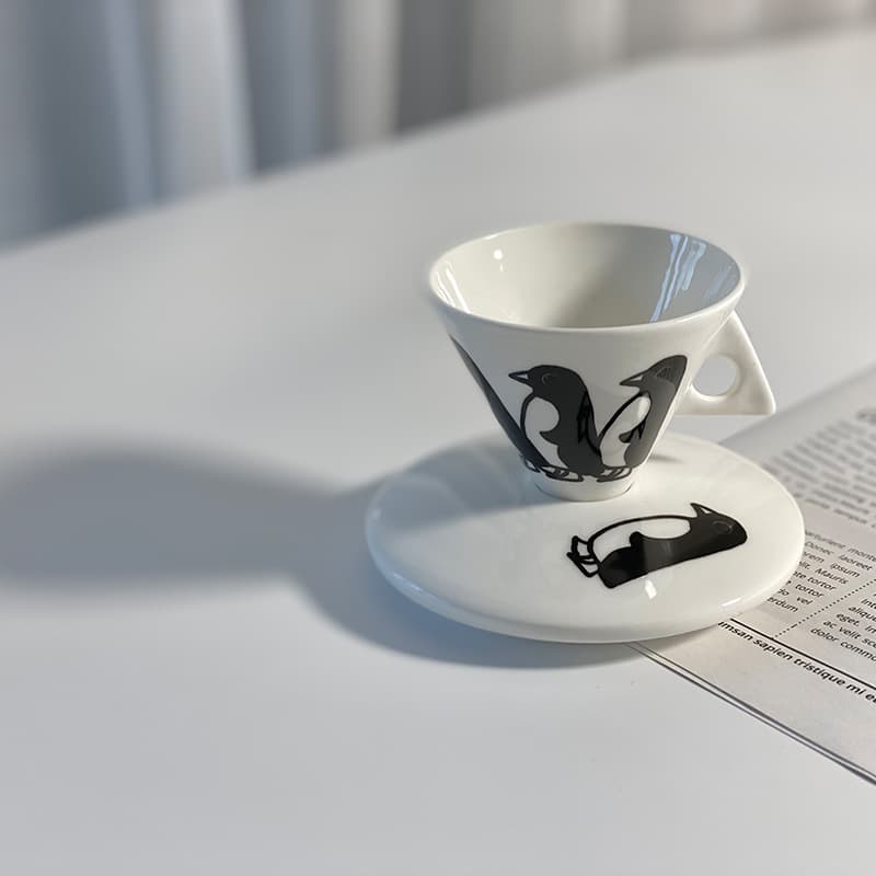 Small Capacity Coffee Cup Bone China Cup and Saucer Set Korean Style Espresso Cup British Style