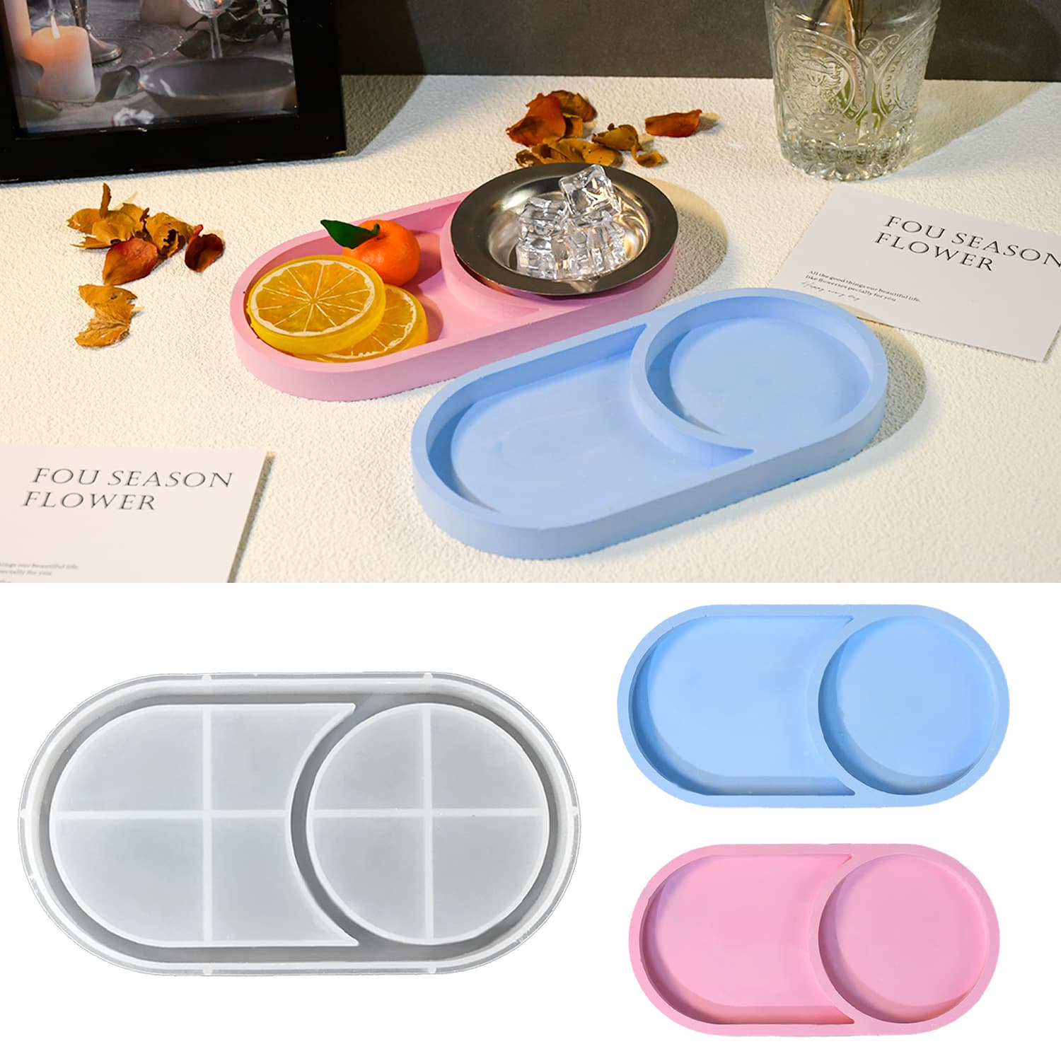 Proudly Proud of My DIY Oval Divider Plate Silicone Mold, Oval Storage Tray Epoxy Mold, New Model with Multiple Specifications