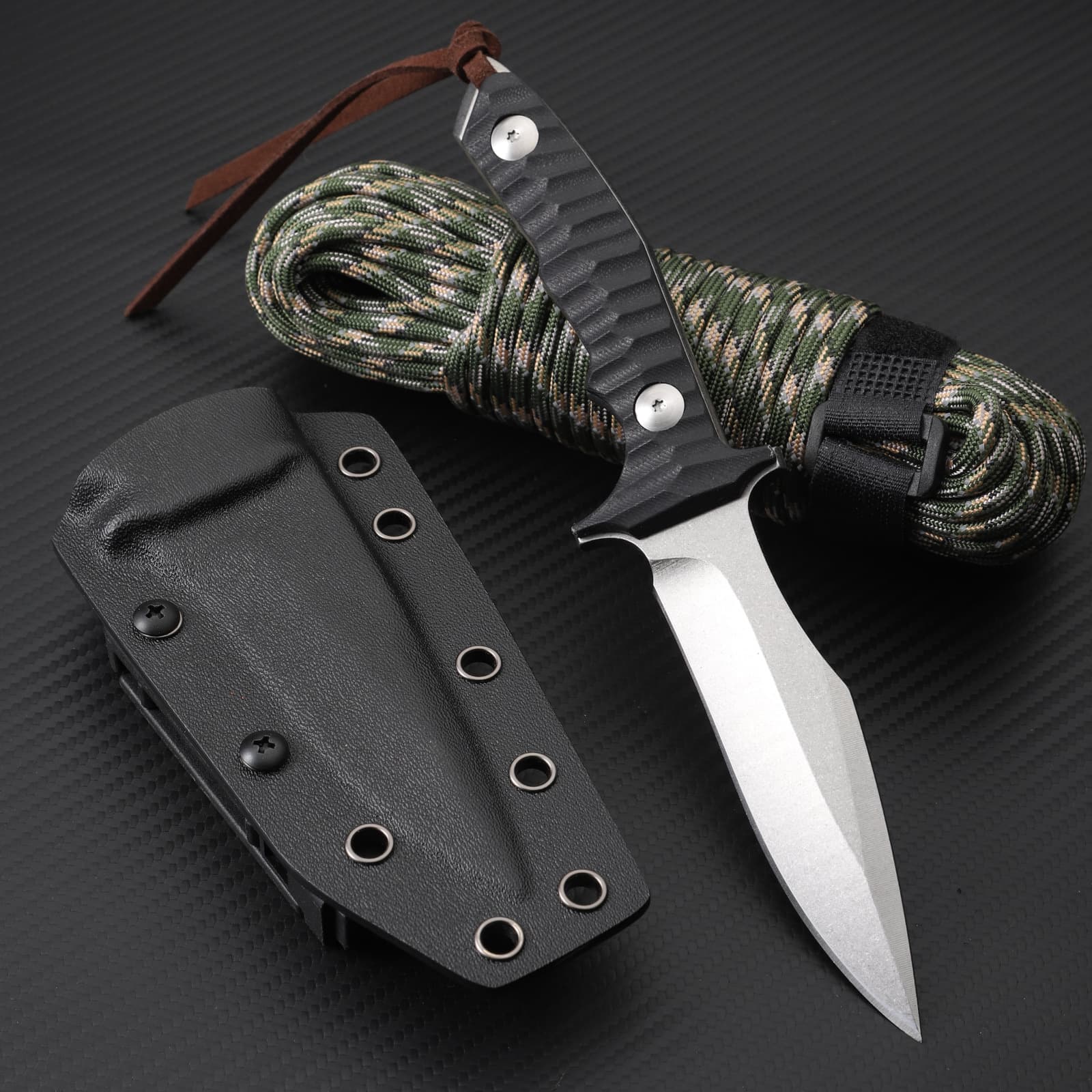 Factory Direct Stock Outdoor Survival Straight Knife, Camping Portable High Hardness Multi-Function Field Survival Tool