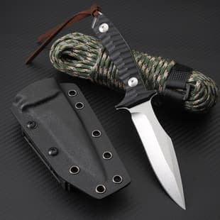 Factory Direct Stock Outdoor Survival Straight Knife, Camping Portable High Hardness Multi-Function Field Survival Tool